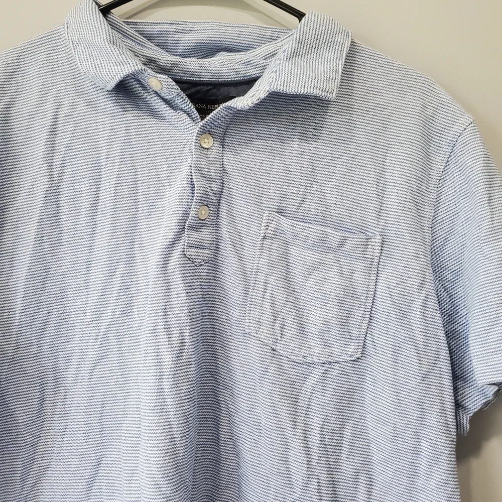 Banana Republic | Blue Striped Collared Polo